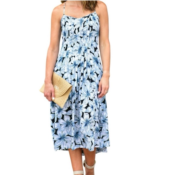 Banana Republic Dresses & Skirts - Banana Republic Strappy Pin-Tuck Midi Floral Print Pleated Dress Size 4 Petite